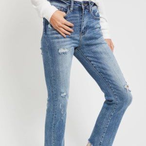 Risen Vintage Wash Straight Leg Jeans